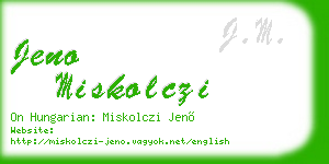 jeno miskolczi business card