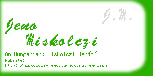 jeno miskolczi business card